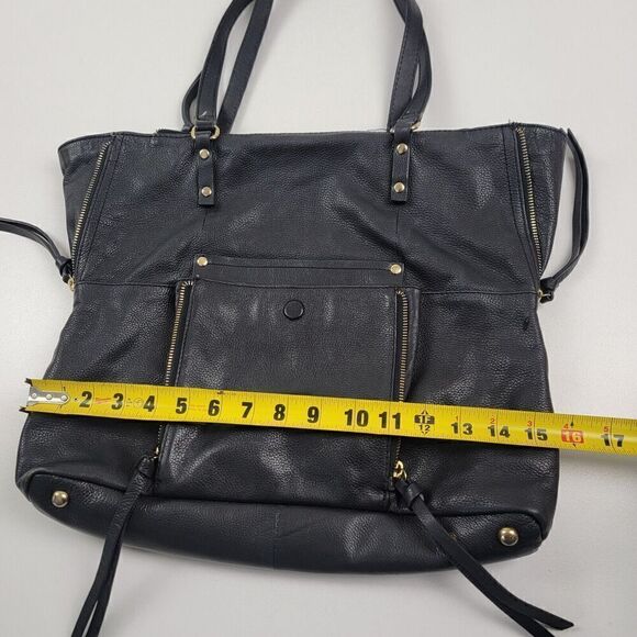 Kooba Black Leather Purse Tote Travel Daily Supply Comfort Shoulder Bag - Picture 5 of 16